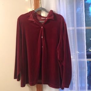 red velvet button down